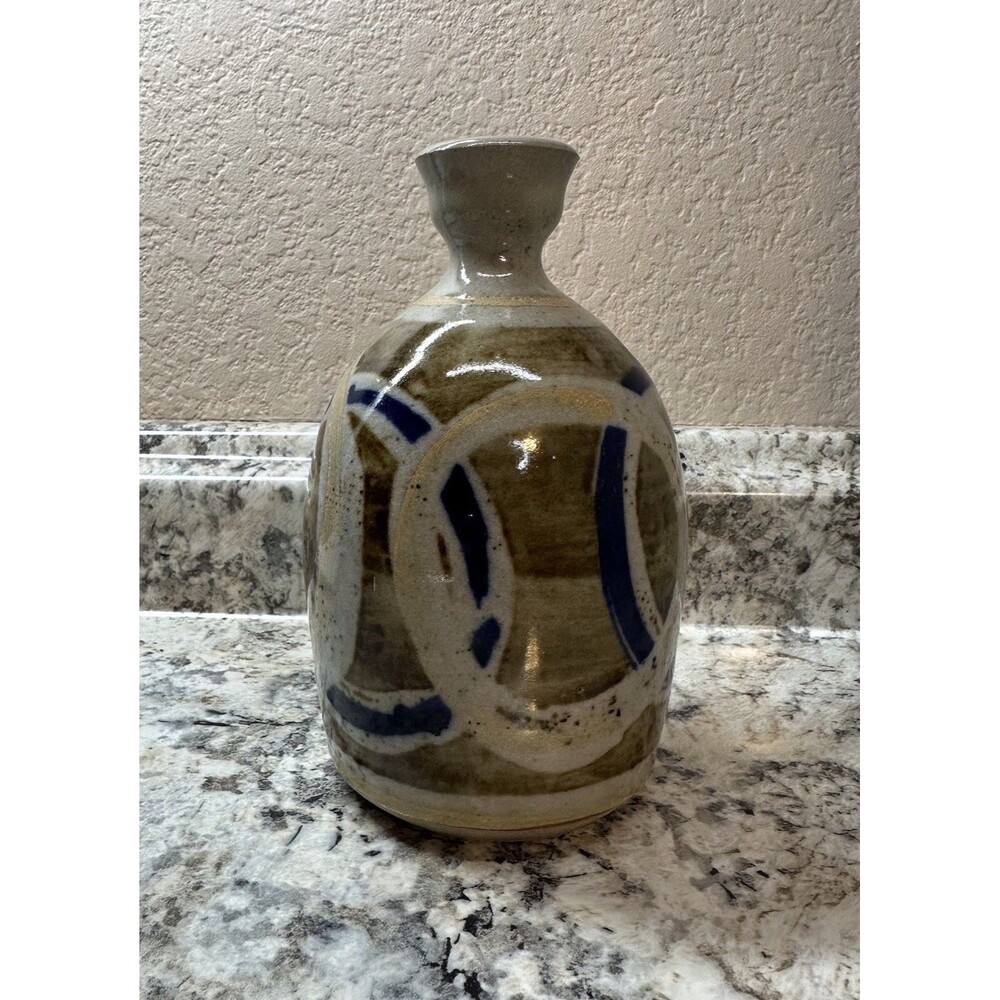Vase Jug Ceramic Handmade Signed Vintage MCM Pottery 6.5" Tall
